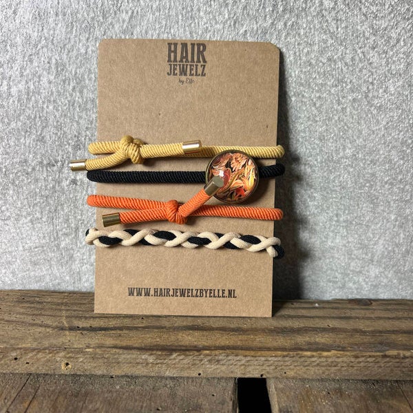 Hairjewelz colourbands haarelastieken Retro Flower