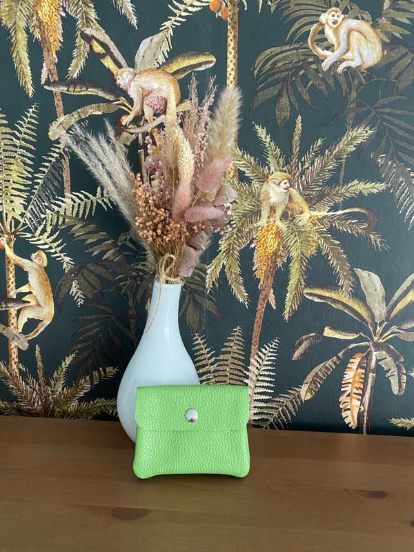 Lederen portemonnee limoen groen