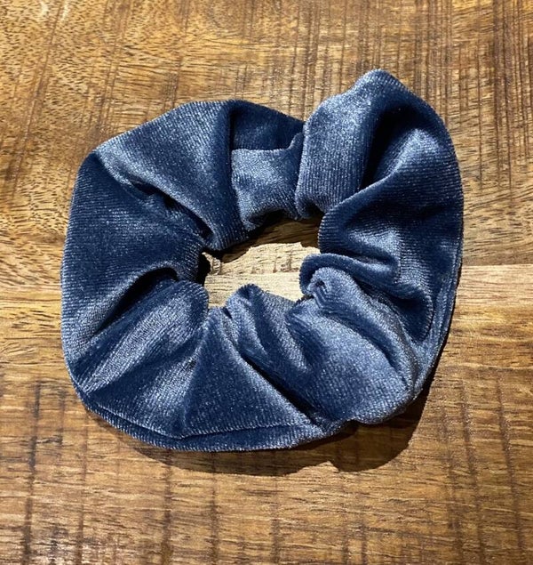 Scrunchie velvet blauw