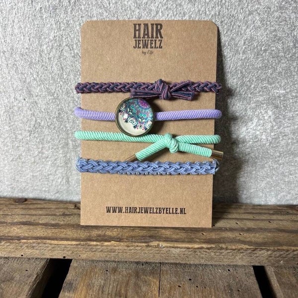 Hairjewelz colourbands haarelastieken Lavendel