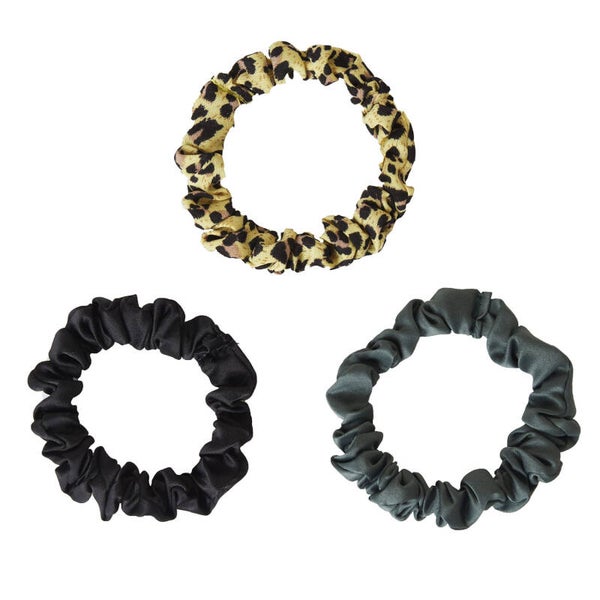 Scrunchie trio geel - groen - zwart