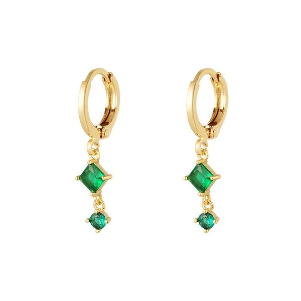 Hoops sparkle colorful shapes goud - groen