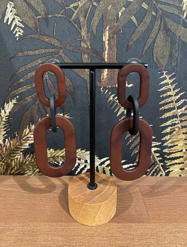 Just Bellani Style oorbellen ER01078 bruin