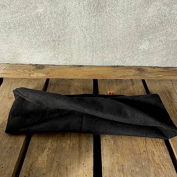 Hairjewelz haarband twist Suede Luxe zwart