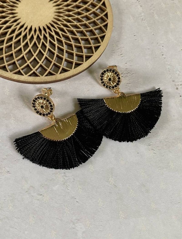 Oorbellen Fancy Fan zwart
