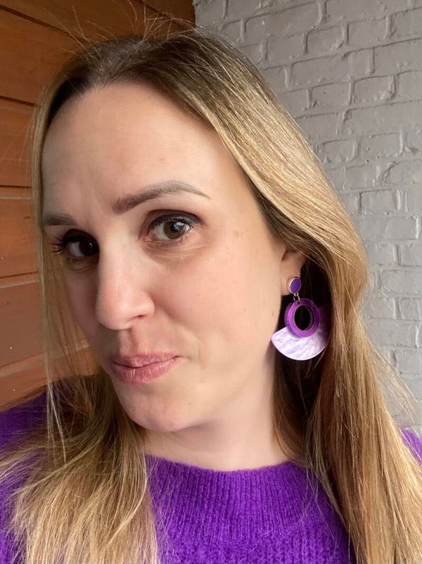 Oorbellen Kirrinah lila - paars metallic