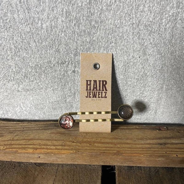 Hairjewelz color clip slide Retro Cognac