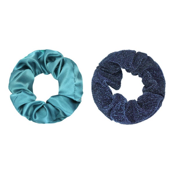 Scrunchie set van 2 blauwgroen
