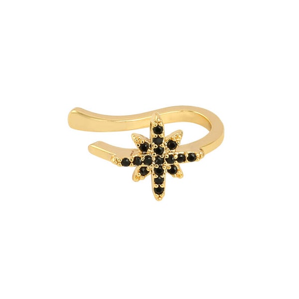 Ear cuff Beatrix goud - zwart