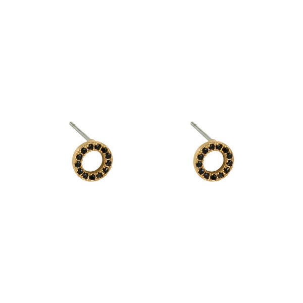 Studs round & round goud - zwart