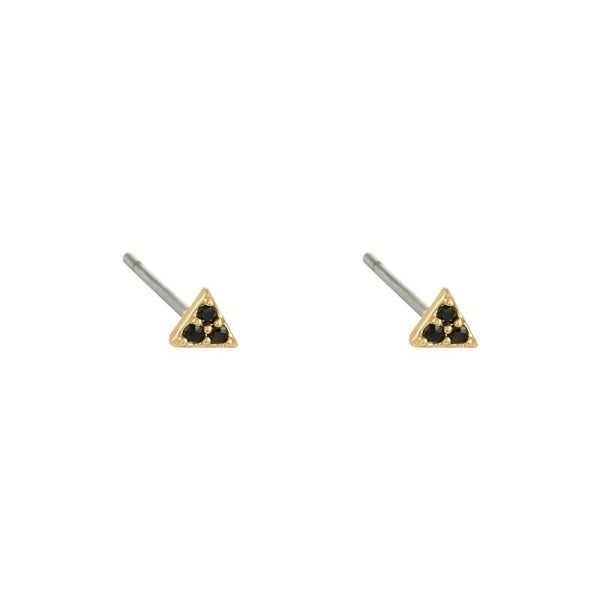 Studs triangle mini goud - zwart