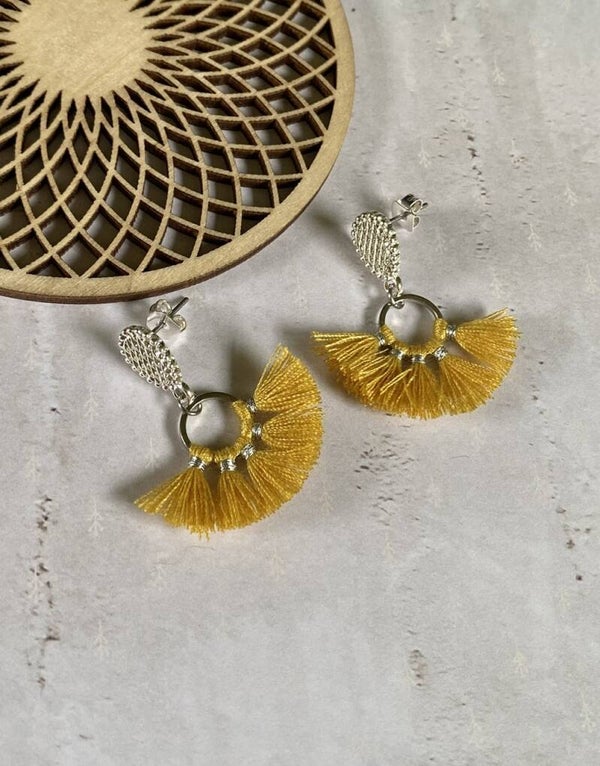 Oorbellen Fancy Fan small oker