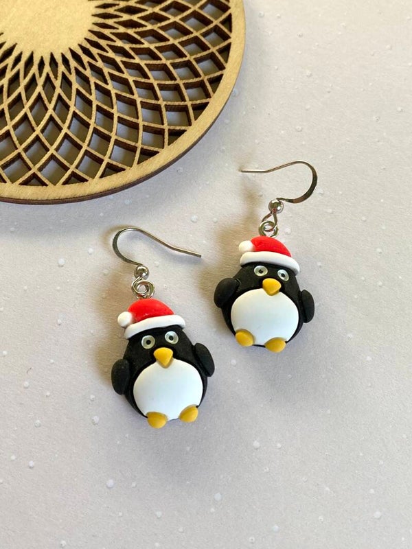 Oorbellen Penguin Santa