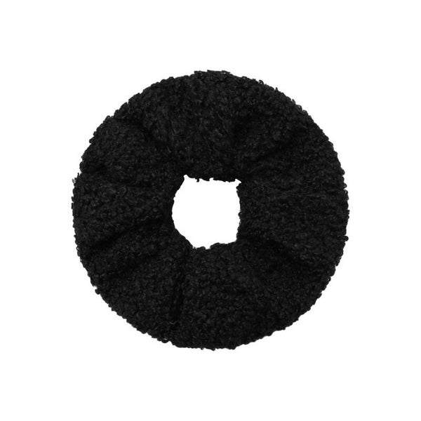 Scrunchie soft teddy zwart