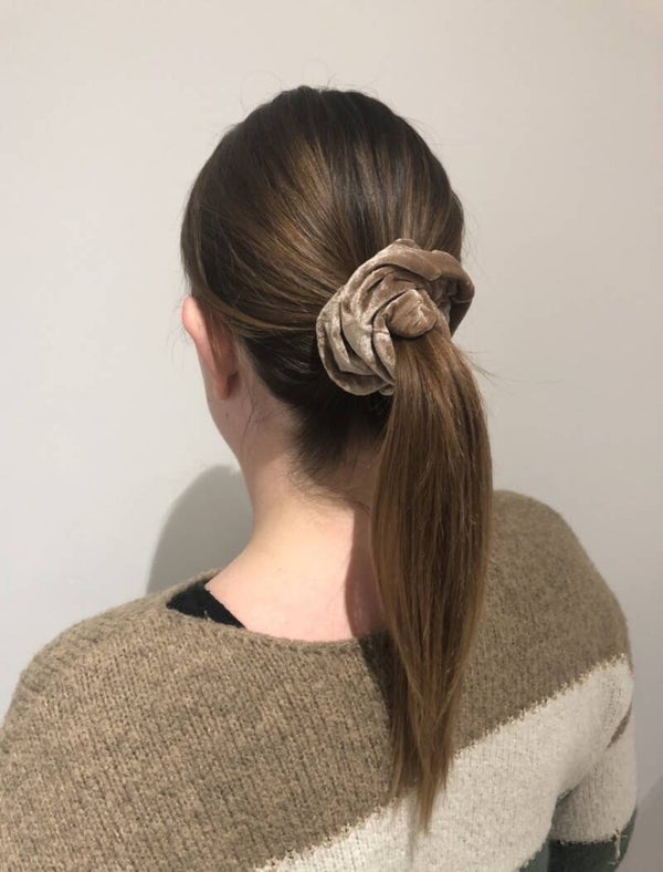 Scrunchie velvet beige