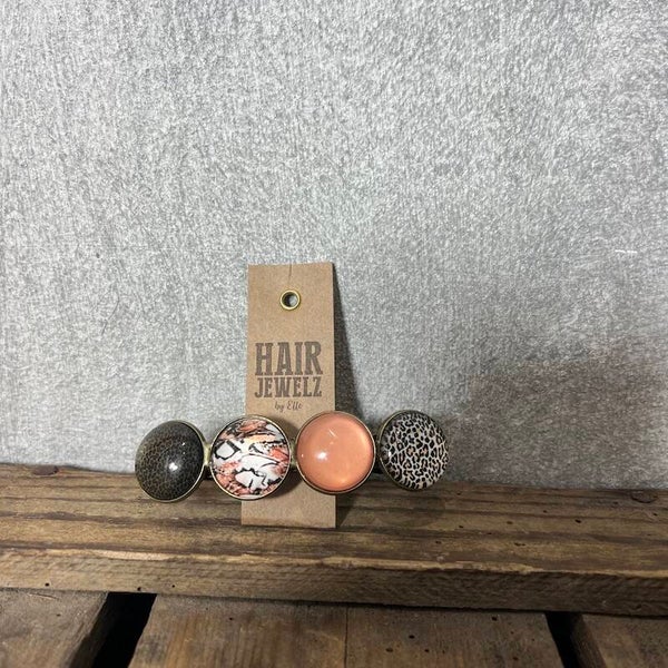 Hairjewelz color clip XL Animal Rose