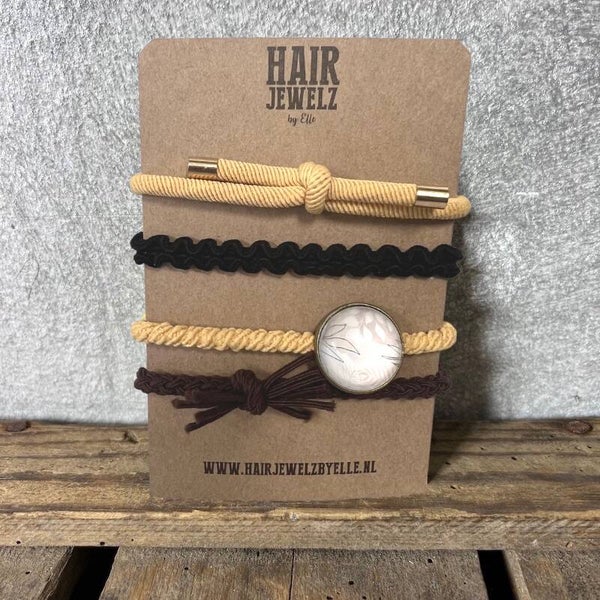 Hairjewelz colourbands haarelastieken Lemon Brown