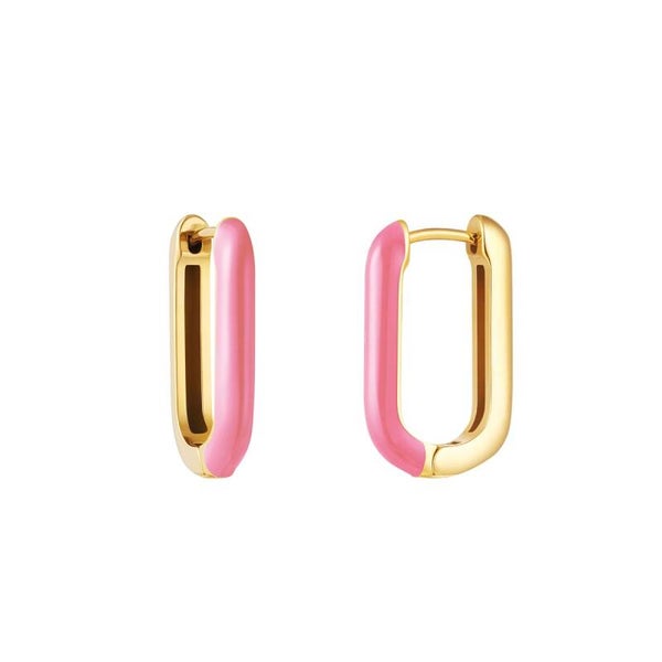 Rectangular hoops roze