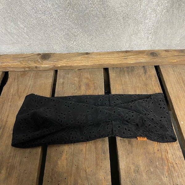 Hairjewelz haarband twist Broderie zwart