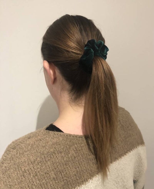 Scrunchie velvet zilverspar