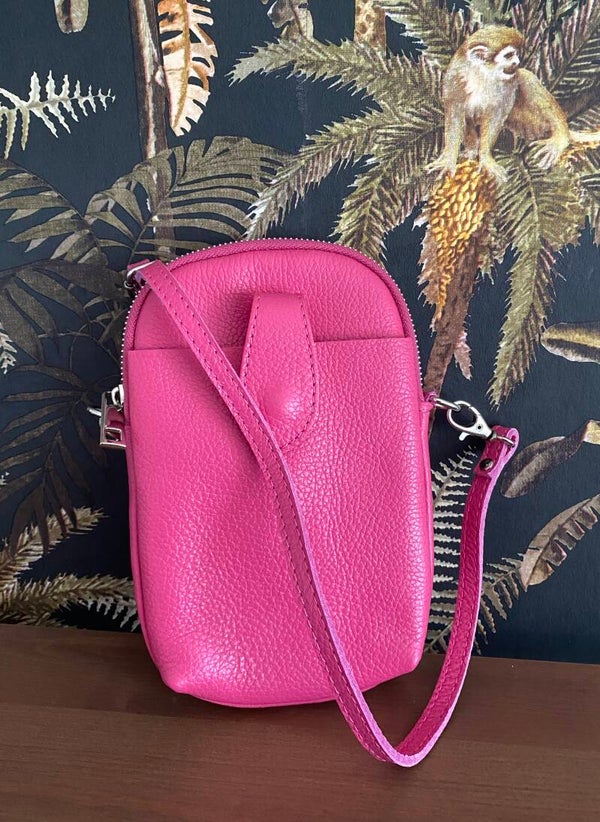 Lederen tas Isola fuchsia