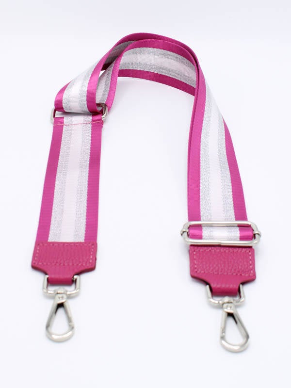 Schouderband fuchsia - zilver