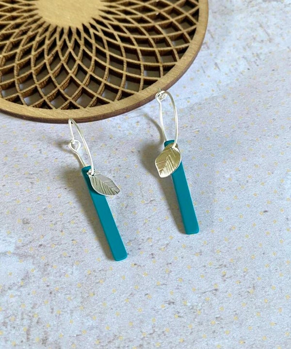 Hoops Amina teal - zilver