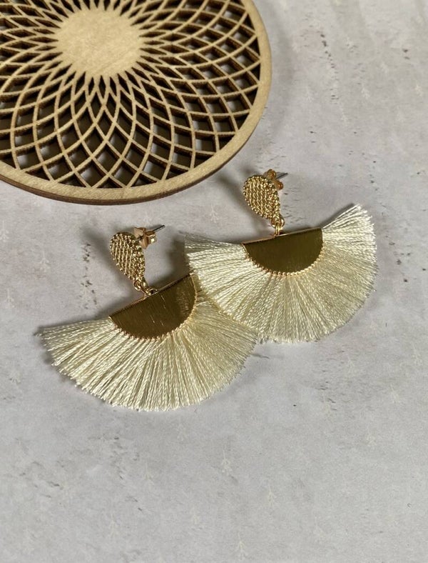 Oorbellen Fancy Fan ivoor