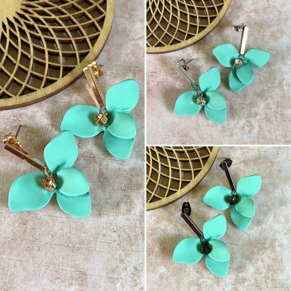 Oorbellen Perky Petals turquoise