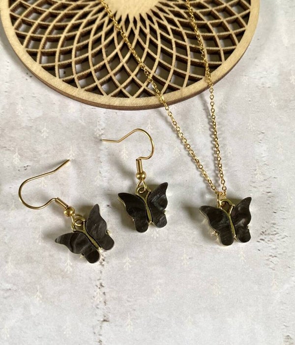 Mademoibelles ketting Enia zwart - goud