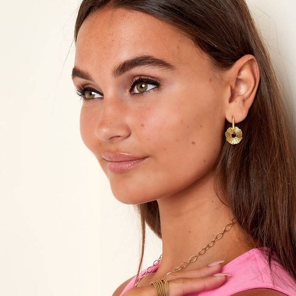 Oval hoops abstract flower