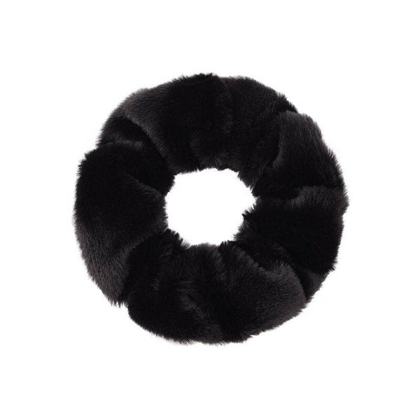 Scrunchie pluche zwart