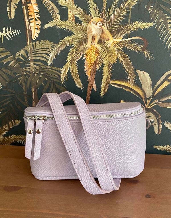 Lederen tas Pina lila