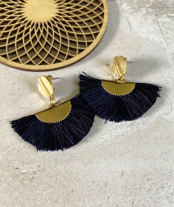 Oorbellen Fancy Fan nachtblauw