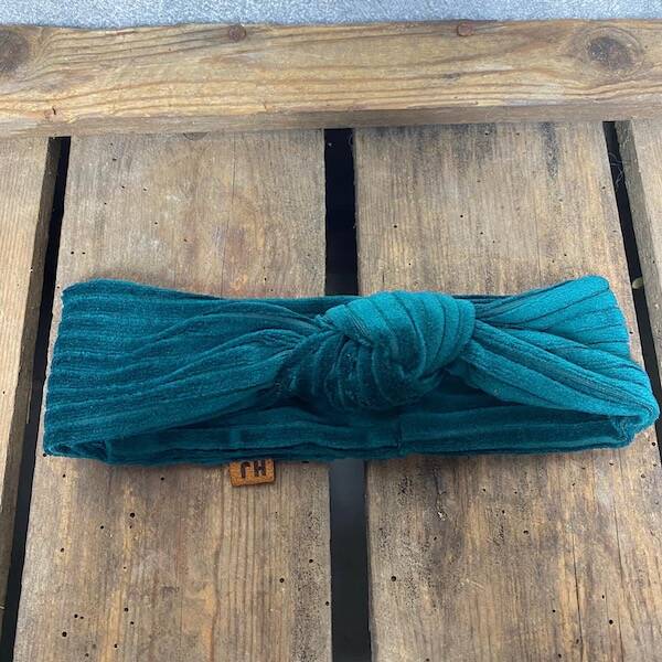 Baby/kids haarband bandeau Velvet Rib petrol