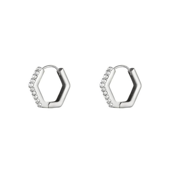 Pentagon hoops zilver