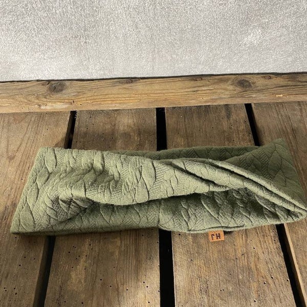 Hairjewelz haarband twist Cably groen