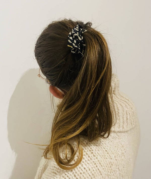 Scrunchie animal fever zwart