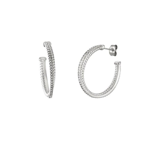 Double hoops zilver