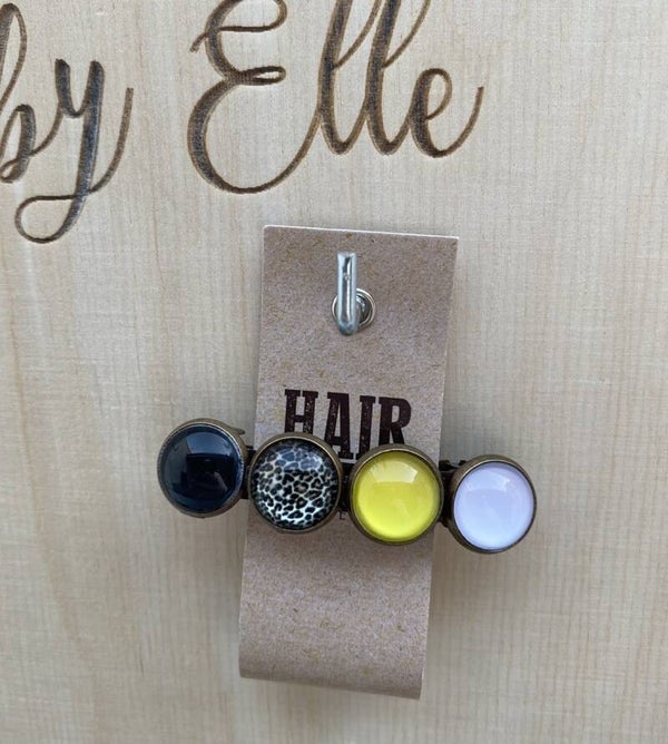 Hairjewelz color clip original Yellow Leopard