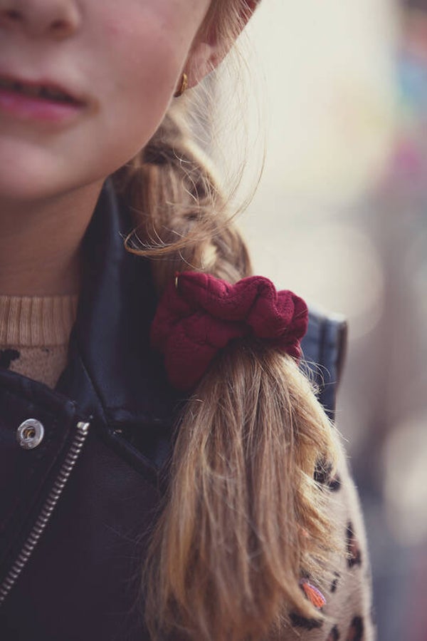Hairjewelz scrunchie original Cably bordeaux