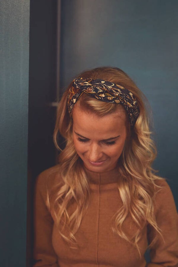 Hairjewelz sjaaltje Retro Flower blauw