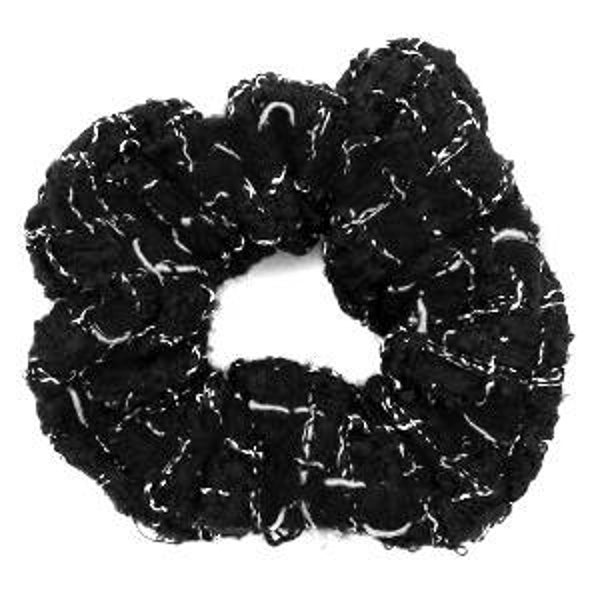 Scrunchie woven black-white