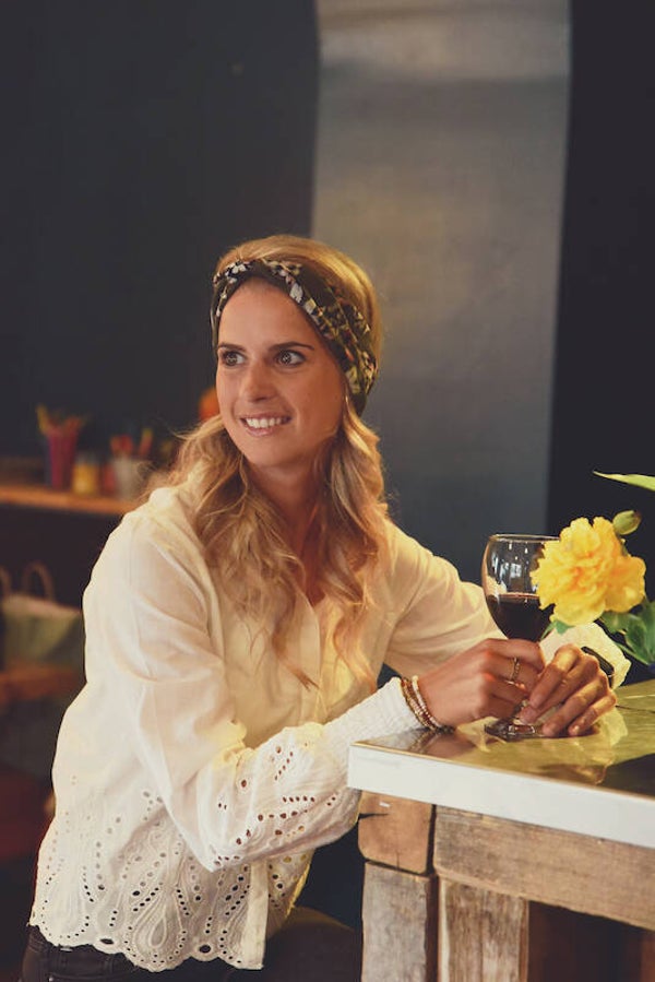 Hairjewelz haarband twist Soul of Flowers groen