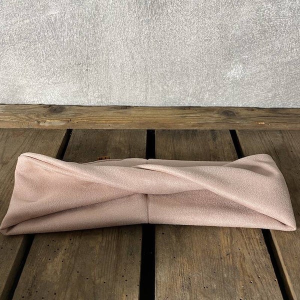 Hairjewelz haarband twist Suede Luxe roze
