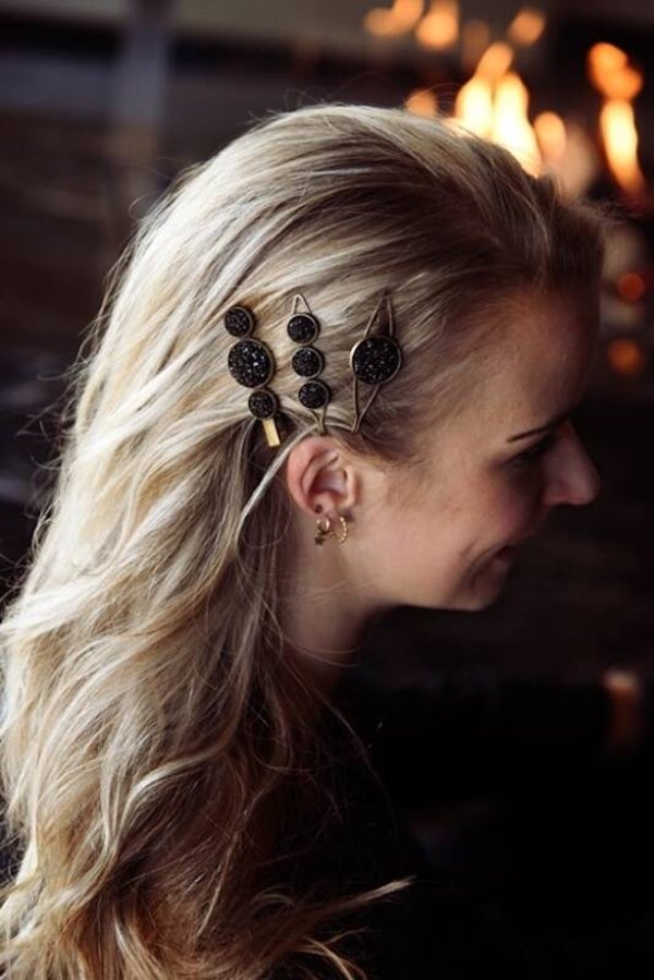 Hairjewelz color clip triple X-mas black