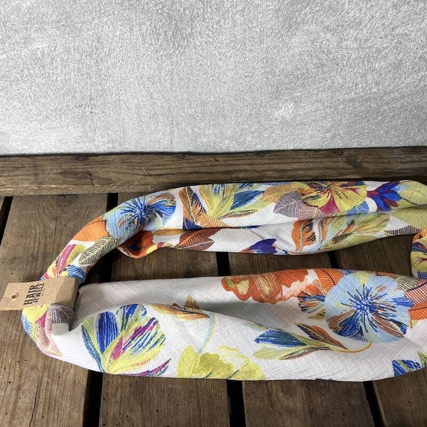 Hairjewelz sjaaltje Funky Flower wit