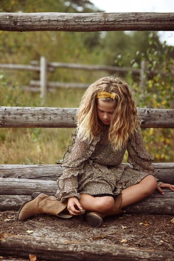 Baby/kids haarband bandeau Velvet Rib oker