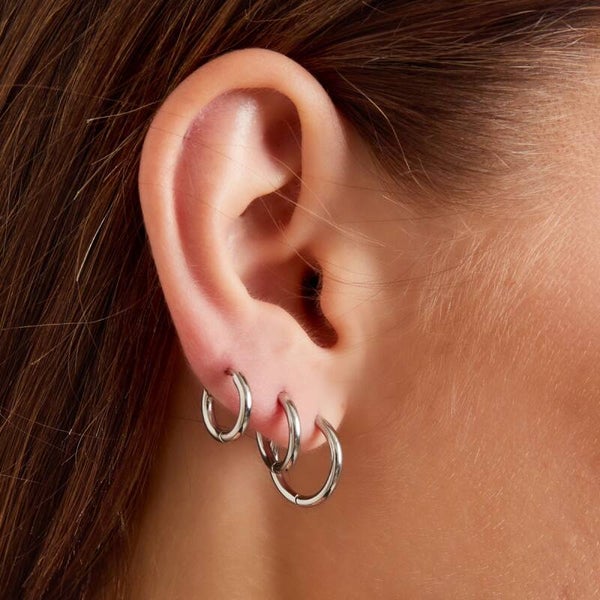 Set of 3 hoops zilver