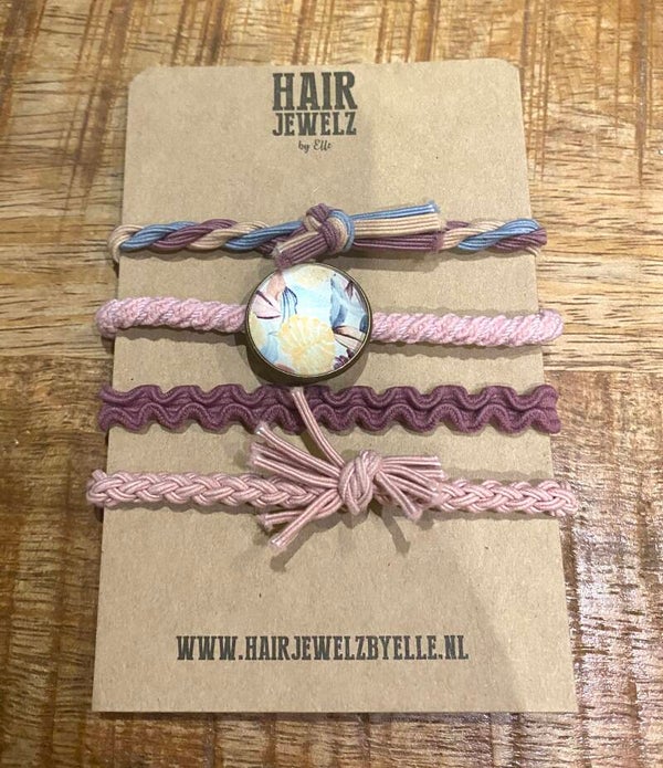 Hairjewelz colourbands haarelastieken Lovely Pink
